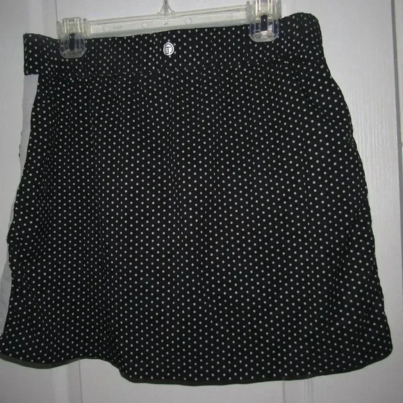 T by TALBOTS Black White Polka Dot Pull-On Skort Skirt Shorts Size M - Picture 2 of 9